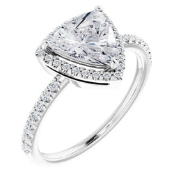 Natural Trillion Cut Brilliant Diamond Halo Setting Ring – 1.50