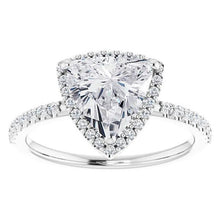 Trillion Cut Brilliant Diamond ring in 14K White Gold – front view