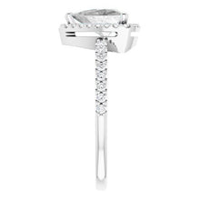 Halo Setting Ring 14K White Gold with Brilliant Diamond – angle view