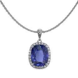 Custom Stone Pendant Necklace – Blue Sapphire 2 ct | HarryChadEnt