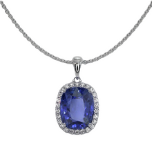 Custom Blue Sapphire Stone Pendant Necklace 2 ct – main view