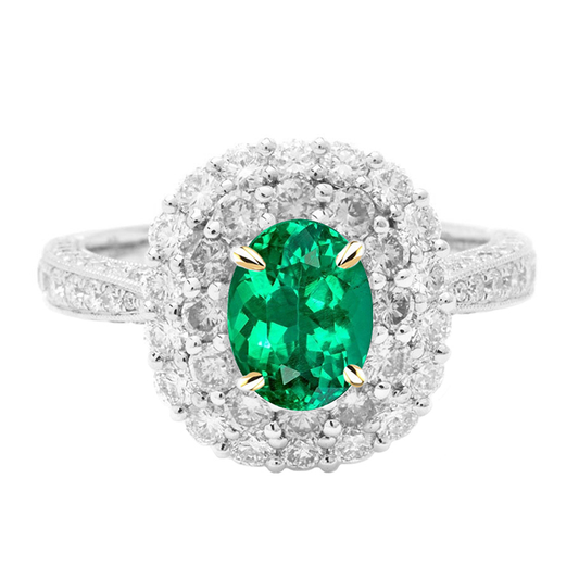 Custom Emerald Colored Stone Ring 2 ct – main view