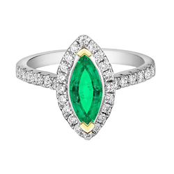 GIA-Certified Gemstone Ring – Colombian Emerald 2 ct Two-Tone