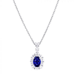 Luxury Fine Sapphire Stone Pendant Necklace – 2 ct 14 Karat
