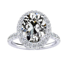 Brilliant Diamond Antique Cushion Halo Engagement Ring in 14K White Gold – main view