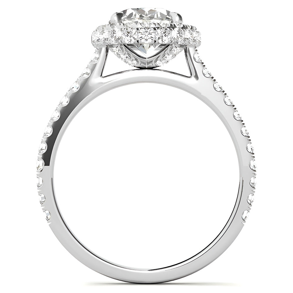 Artisan Brilliant Diamond Halo Engagement Ring 4.50 ct – profile view