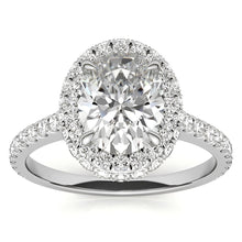 Brilliant Diamond Halo Engagement Ring 4.50-ct 14K White Gold – front view