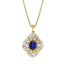 Luxurious Sapphire Stone Pendant Necklace 1 ct – main view
