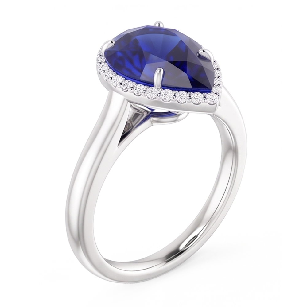 Handcrafted Cornflower Blue Sapphire Gemstone Ring 2 ct from