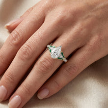 Handcrafted Diamond Solitaire Ring with Accents 2 ct – 14K Two
