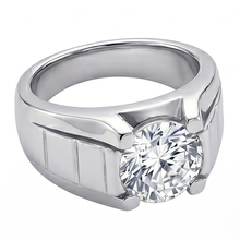 Natural Diamond Men's Ring 2 ct Round Cut F VS1 – 14K White Gold