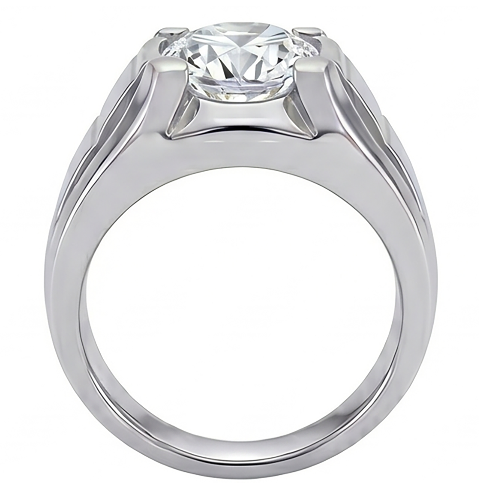Natural Diamond Men's Ring 2 ct Round Cut F VS1 – 14K White Gold