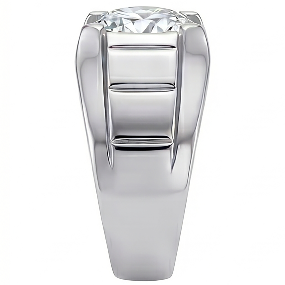 Natural Diamond Men's Ring 2 ct Round Cut F VS1 – 14K White Gold