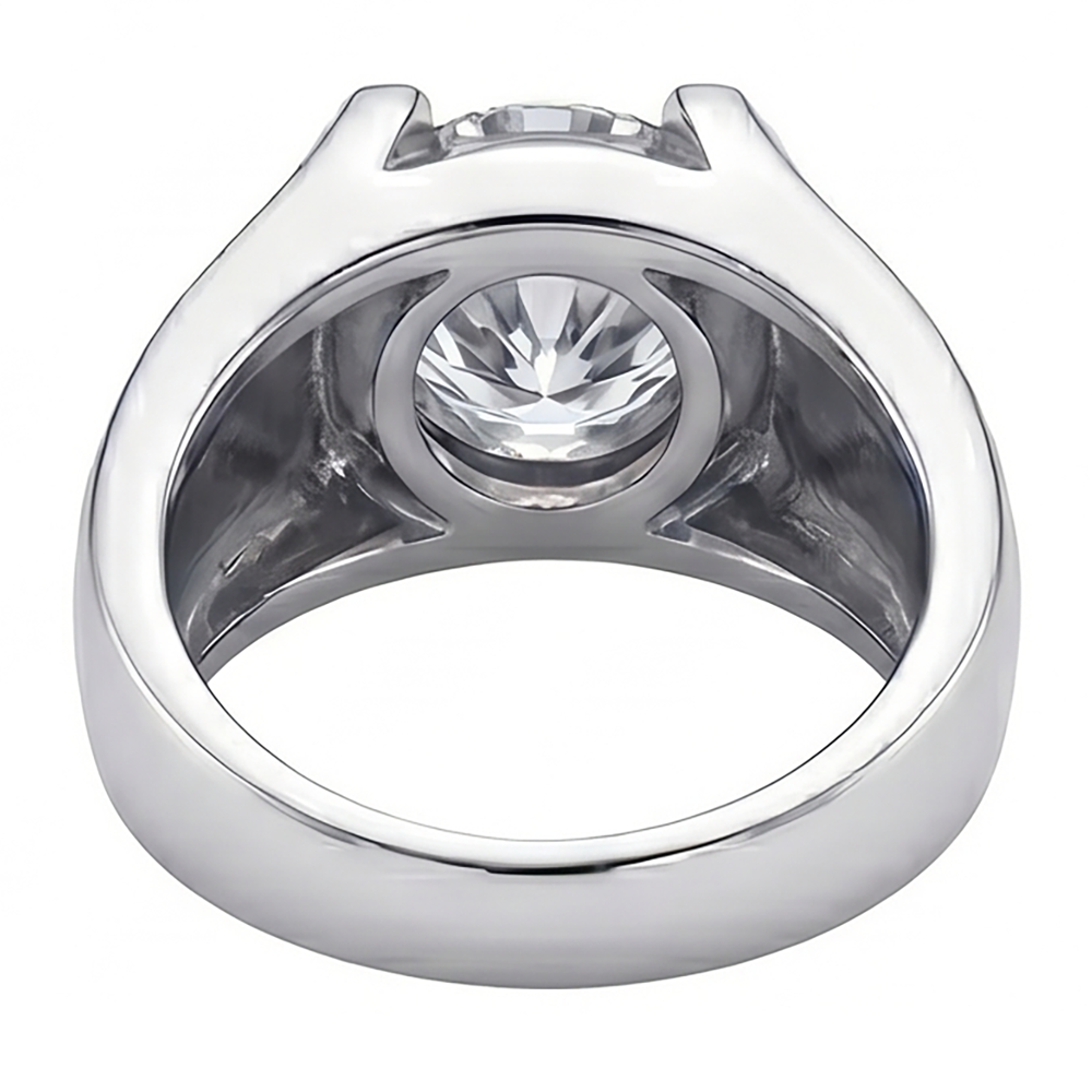 Natural Diamond Men's Ring 2 ct Round Cut F VS1 – 14K White Gold