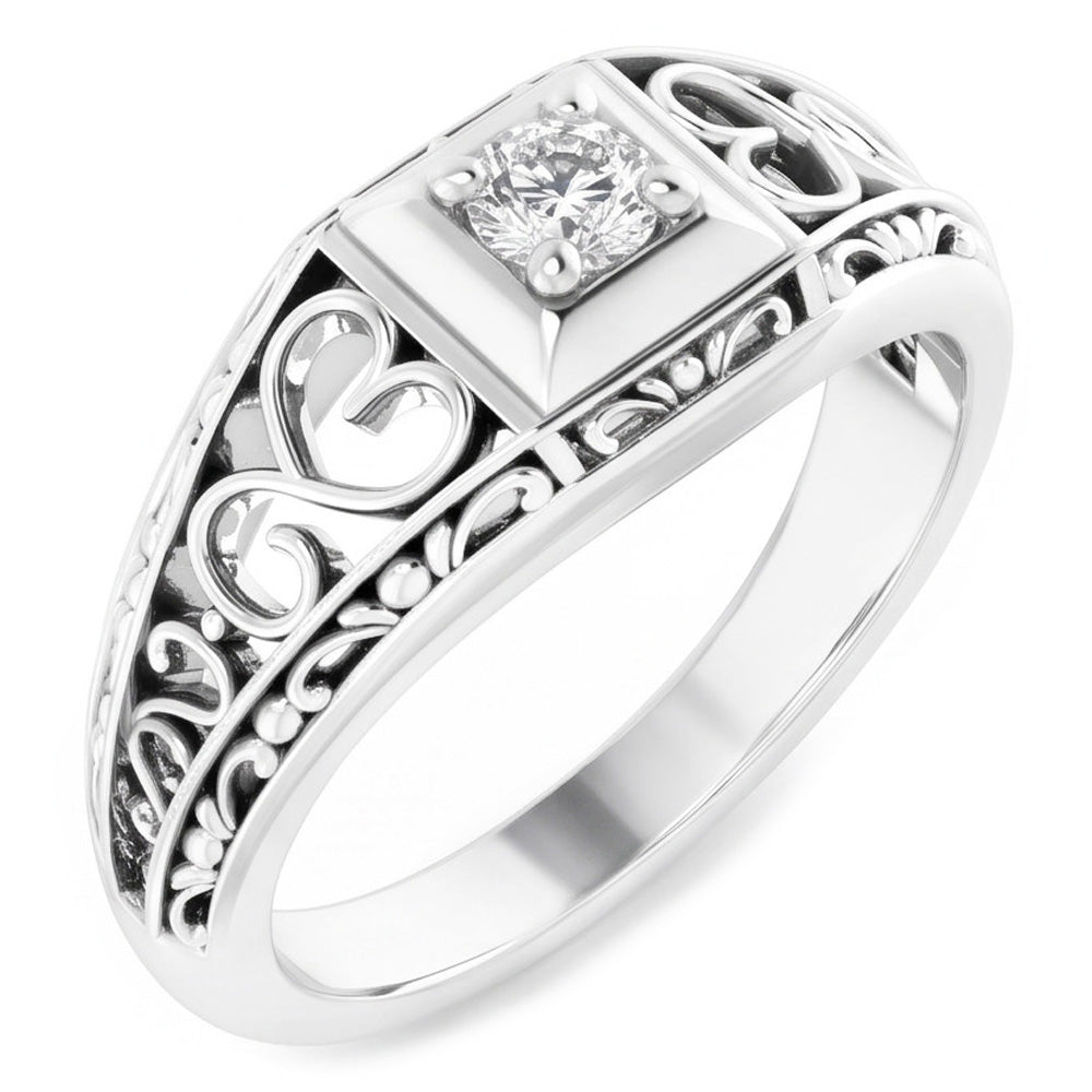 Handcrafted Fine Diamond Single Stone Ring 1 ct by HarryChadEnt