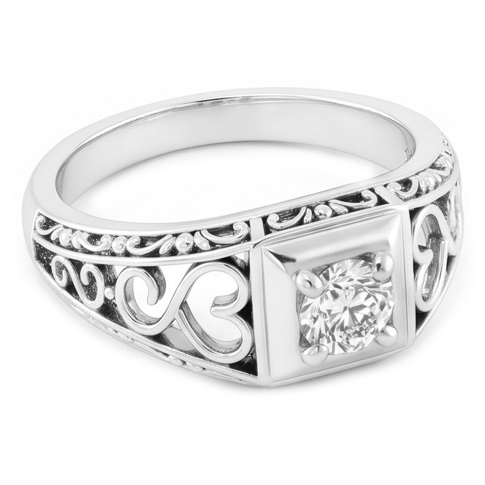 Handcrafted Fine Diamond Single Stone Ring 1 ct by HarryChadEnt