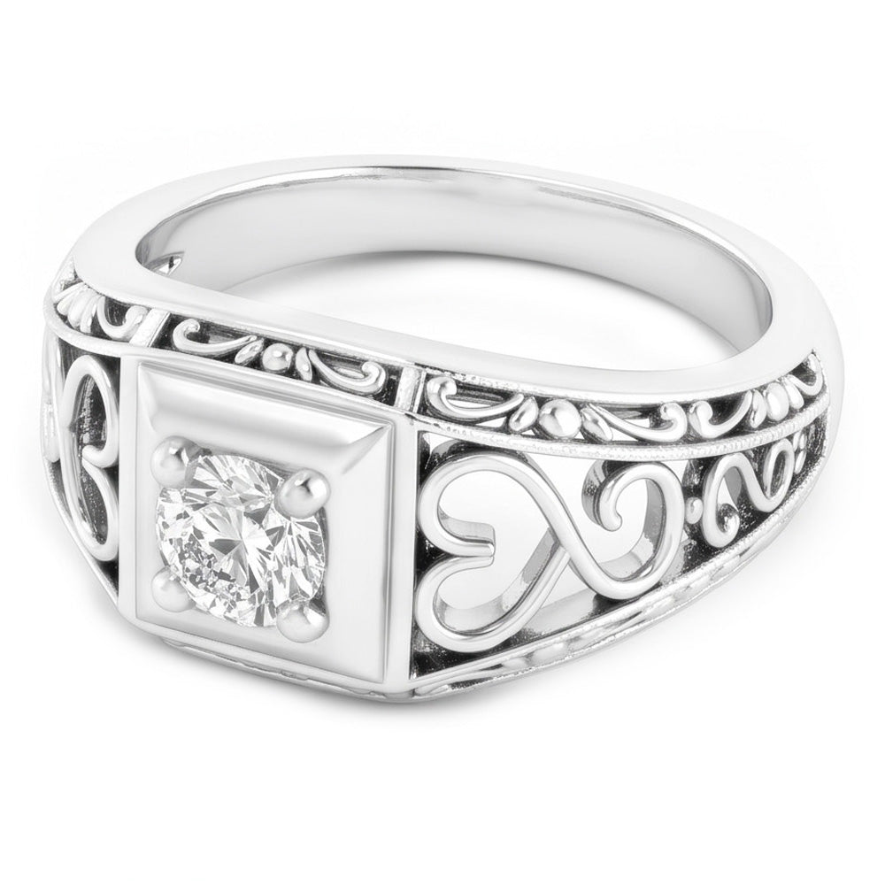 Handcrafted Fine Diamond Single Stone Ring 1 ct by HarryChadEnt