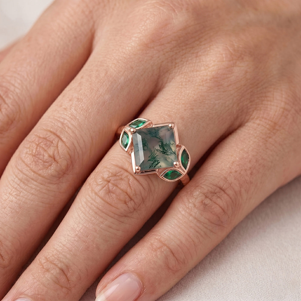 Handcrafted Moss Agate Gemstone Ring 2.50 ct – HarryChadEnt