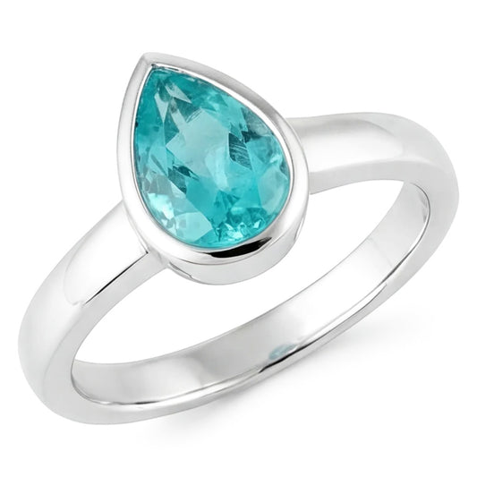 Handcrafted Neon Paraiba Colored Stone Ring 1.25 ct