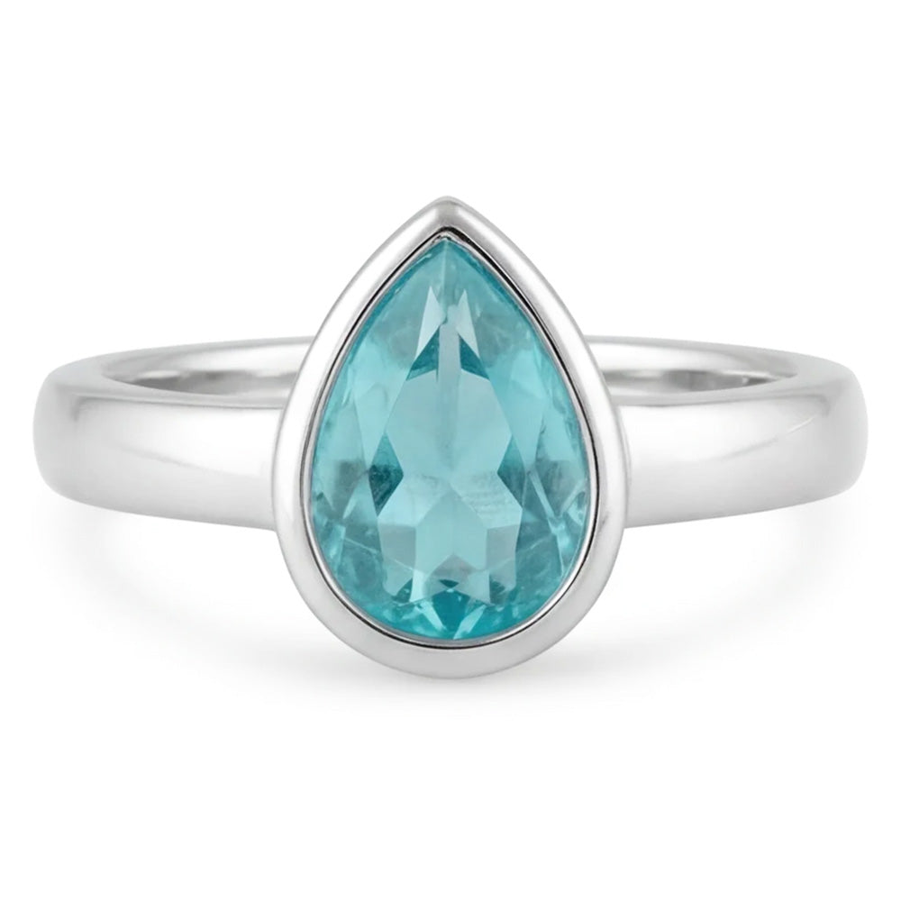 Handcrafted Neon Paraiba Colored Stone Ring 1.25 ct