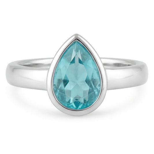 Handcrafted Neon Paraiba Colored Stone Ring 1.25 ct