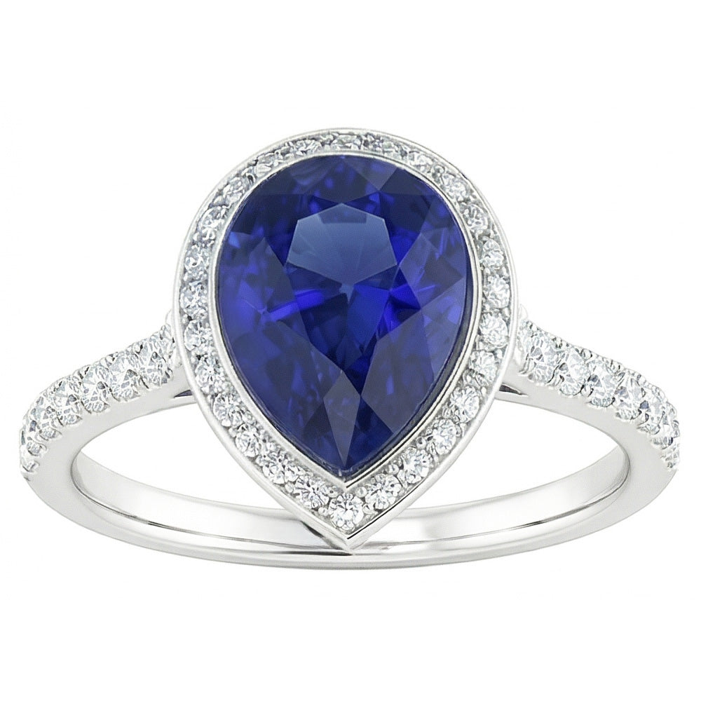 Handcrafted Royal Blue Sapphire Precious Stone Ring 3.50 ct |