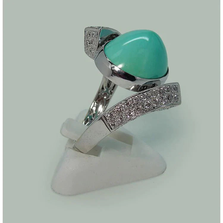 Handcrafted Turquoise Cocktail Ring