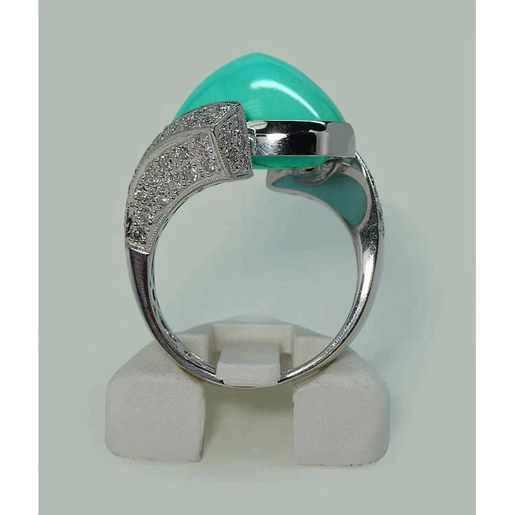 Handcrafted Turquoise Cocktail Ring