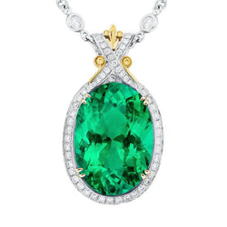 GIA-Certified Precious Stone Pendant – Emerald 7 ct 14 Karat Two
