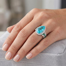 Handmade Halo Engagement Ring with VVS Paraiba Tourmaline – 5.75