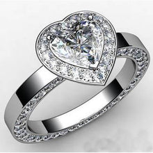 Heart And Round Cut Natural Earth Mined Diamond Wedding Halo Ring White Gold 14K