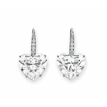 Heart And Round Real Diamond Drop Earring Gold Women Jewelry 3 Carats