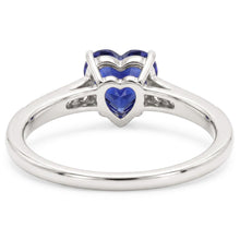 Heart Antique Style Blue Sapphire Natural Earth Mined Diamond Ring 3 Carats 14K Gold