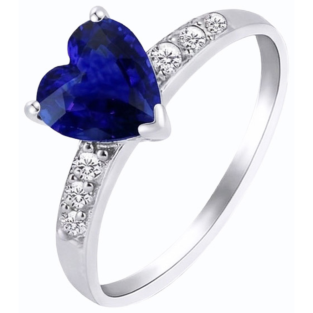 natural round sapphire 2.25ct ring close up detail