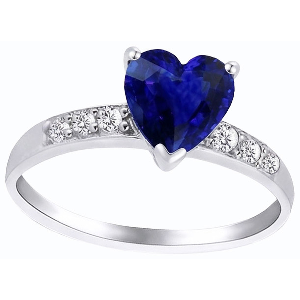 natural round sapphire 2.25ct ring top view