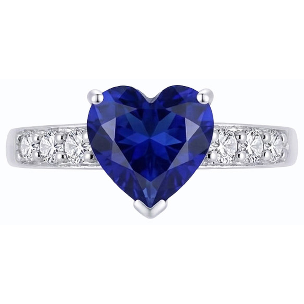 natural round sapphire 2.25ct ring side angle