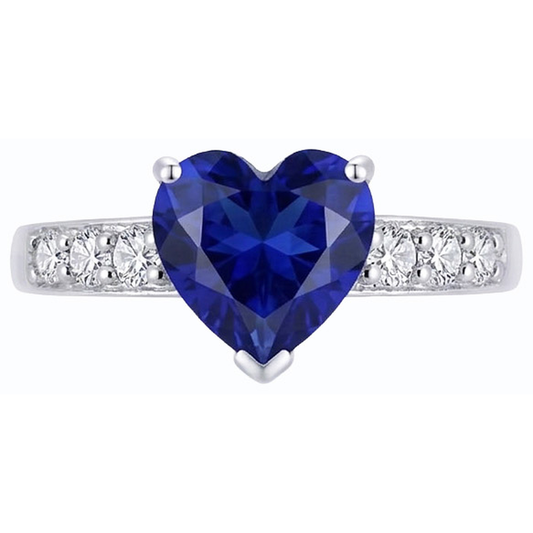 natural round sapphire 2.25ct ring side angle