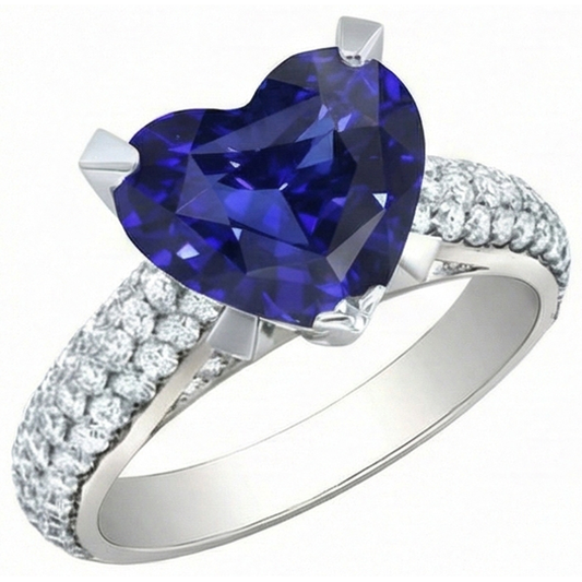 natural round sapphire 5ct ring side angle