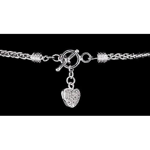 Heart Charm Bracelet Natural Diamond 1 Carat