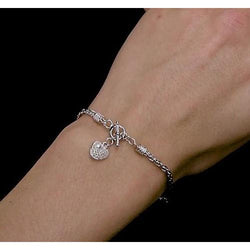 Heart Charm Bracelet Natural Diamond 1 Carat Women Jewelry