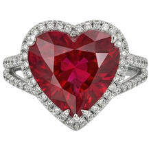 Heart Cut 7.75 Carats Red Ruby Natural Earth Mined DIAMOND ( NOT LAB GROWN ) Ring White Gold 14K