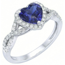 natural round sapphire 1ct ring front view