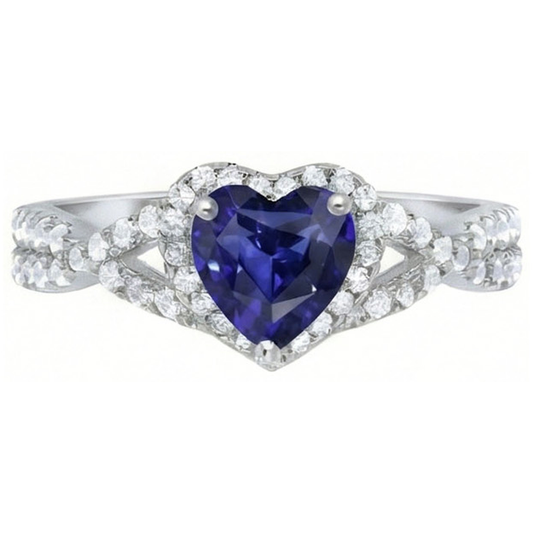 natural round sapphire 1ct ring side angle