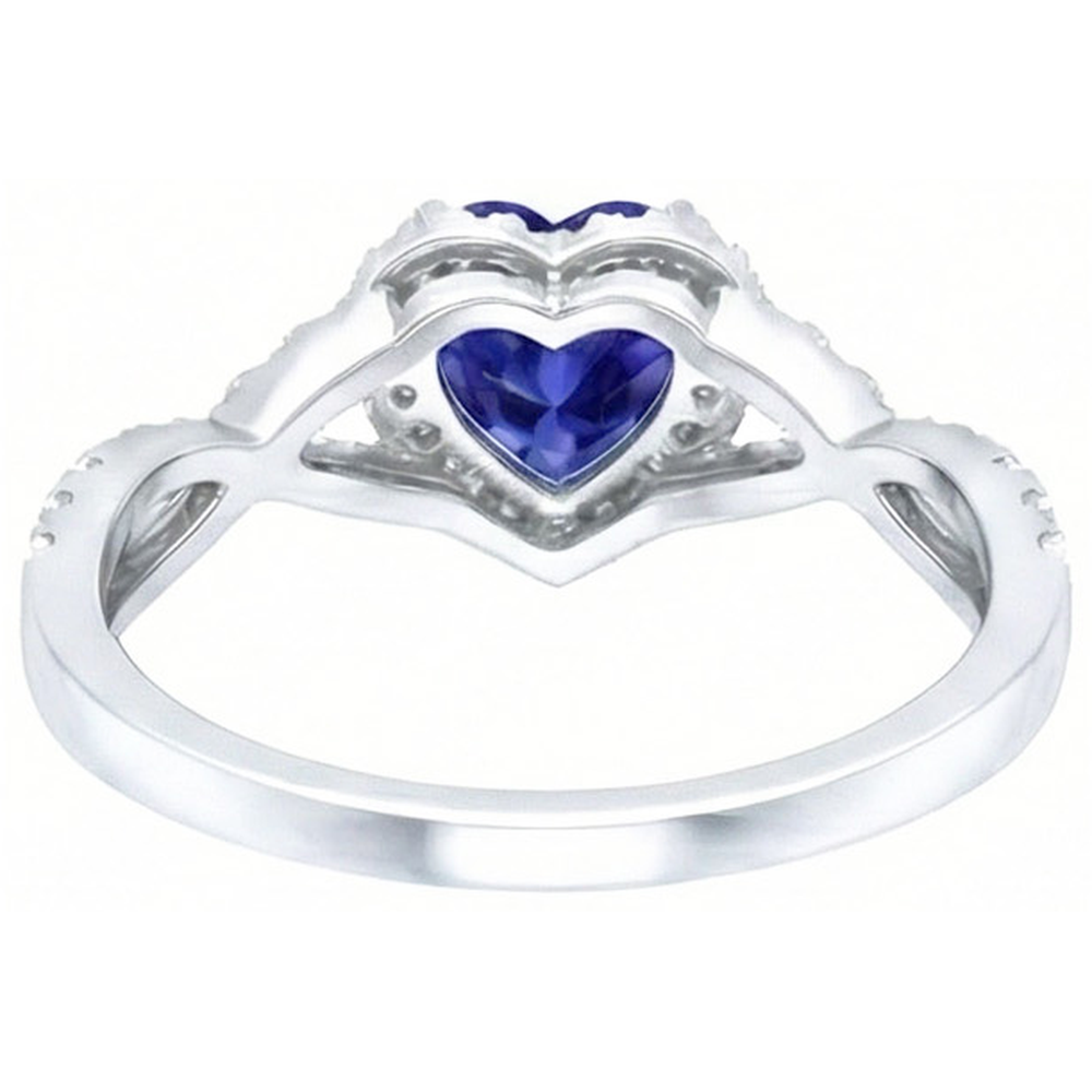 natural round sapphire 1ct ring top view