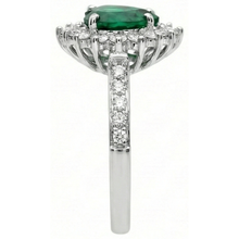Heart Cut Green Emerald And Natural Earth Mined Diamond Engagement Ring 6 Carats White Gold 14K