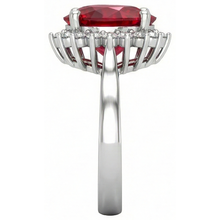Heart Cut Red Ruby And Natural Earth Mined DIAMOND ( NOT LAB GROWN ) Ring 7.50 Carats Jewellery 14K White Gold
