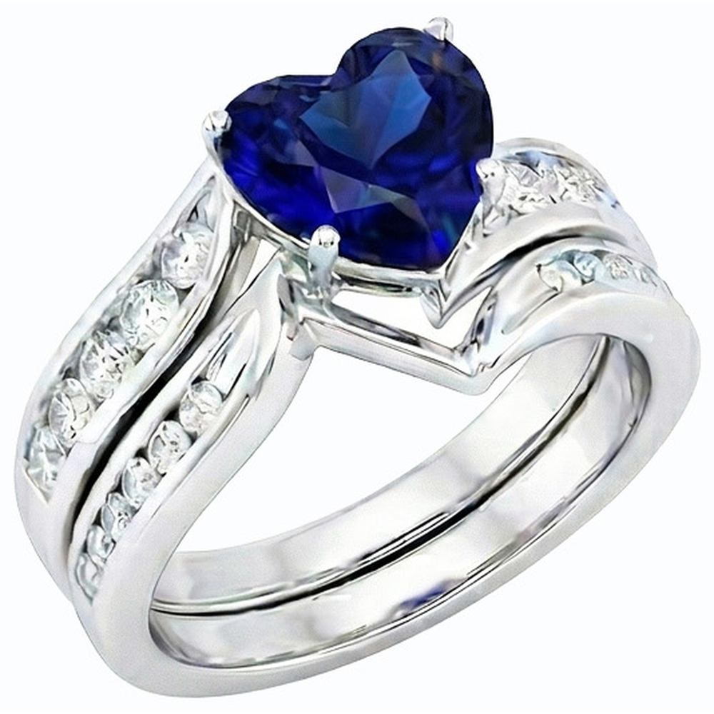 natural round sapphire 3.50ct ring side angle
