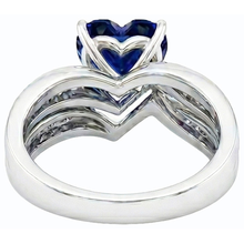 natural round sapphire 3.50ct ring close up detail