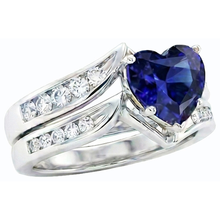 natural round sapphire 3.50ct ring profile view