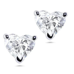 Heart Cut Sparkling 2.50 Ct Real Diamonds Women Studs Earring White Gold